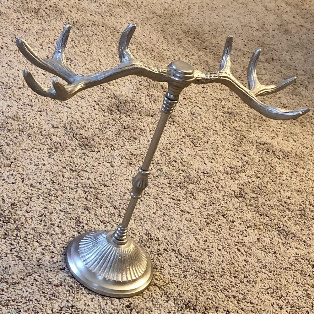 Pottery Barn Faux Antler Jewelry Tree/Stand, Silver